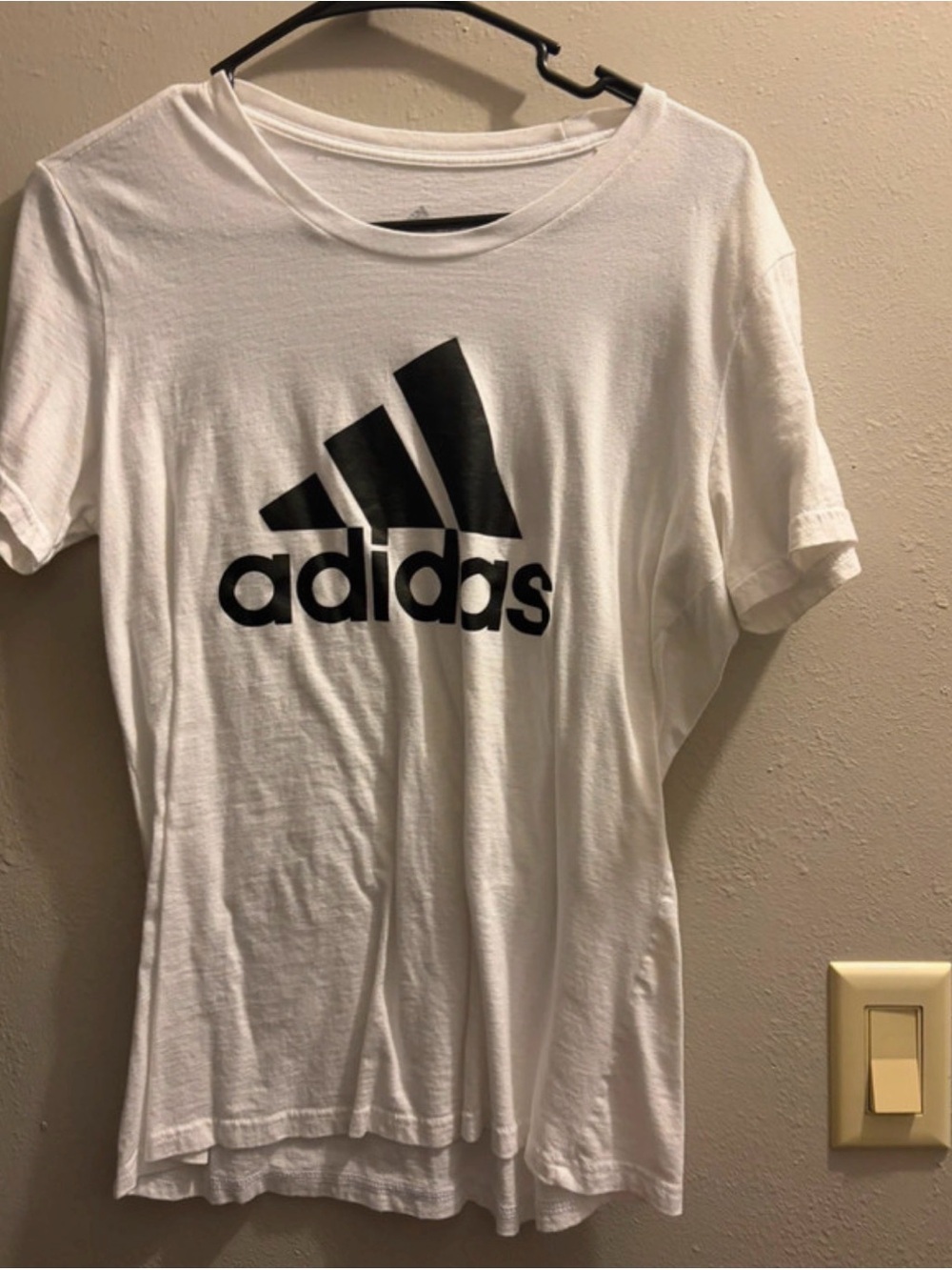 adidas White Tee with Black Logo
